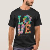 Love Granny Life Teenslippers Hippie Sunflower Sum T-shirt (Voorkant)