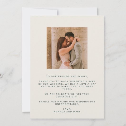 Love Gratitude Arch Photo Weddenschap Bedankt (Achterkant)