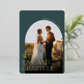 Love & Gratitude Gold Foil Mariage Carte de remerc (Debout devant)