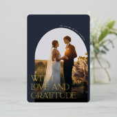 Love & Gratitude Gold Foil Mariage Carte de remerc (Debout devant)