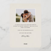 Love & Gratitude Gold Foil Mariage Carte de remerc (Verso)