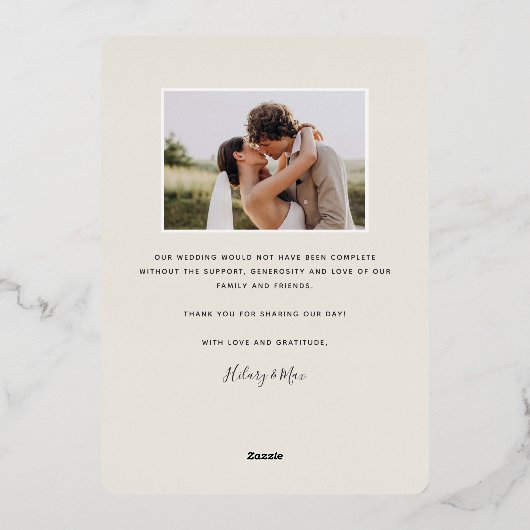 Love & Gratitude Gold Foil Weddenschap Hartelijk d Folie Uitnodiging (Achterkant)