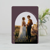 Love & Gratitude Gold Foil Weddenschap Hartelijk d Folie Uitnodiging (Staand Voorkant)