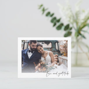 Love Gratitude Photo Mariage Carte postale Merci