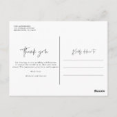 Love Gratitude Photo Mariage Carte postale Merci (Dos)