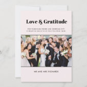 Love Gratitude Photo Mariage rose Merci (Devant)