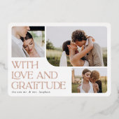 Love & Gratitude Roos Gold Foil Hartelijk dank Folie Uitnodiging (Voorkant)