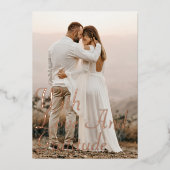 Love & Gratitude Roos Gold Weddenschap Hartelijk d Folie Uitnodiging (Voorkant)