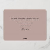 Love & Gratitude Rose Gold Foil Carte de remerciem (Verso)