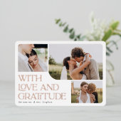 Love & Gratitude Rose Gold Foil Carte de remerciem (Debout devant)