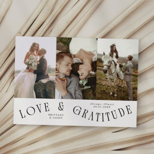 Love & Gratitude White Multi Wedding Photo Bedankkaart
