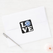 Love Greece | glimlach vlag Vierkante Sticker (Envelop)