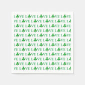 Love Green White Clover Shamrock Pattern modern Servet (Voorkant)