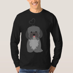 Love Grey Grijs Lhasa Apso Shih Tzu Hond T-shirt