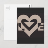Love Grey on Black Briefkaart (Voorkant / Achterkant)