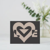Love Grey on Black Briefkaart (Staand voorkant)