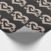 Love Grey on Black Cadeaupapier (Hoek)