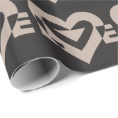Love Grey on Black Cadeaupapier (Rol Hoek)