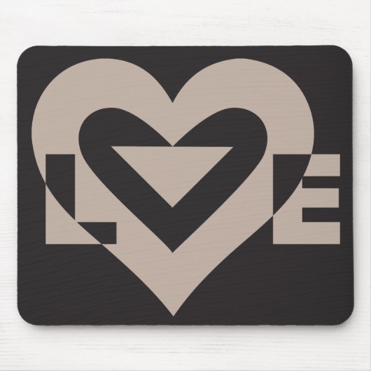 Love Grey on Black Muismat (Voorkant)