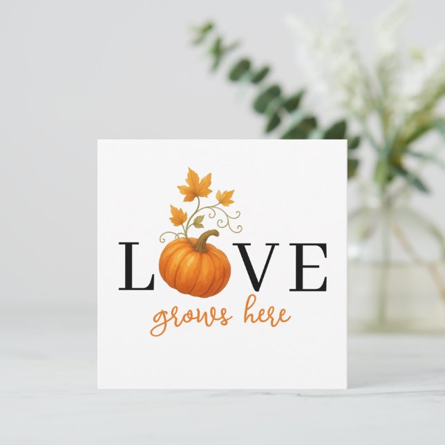 LOVE groeit hier | Pompoen Lettering Herfst (Staand voorkant)