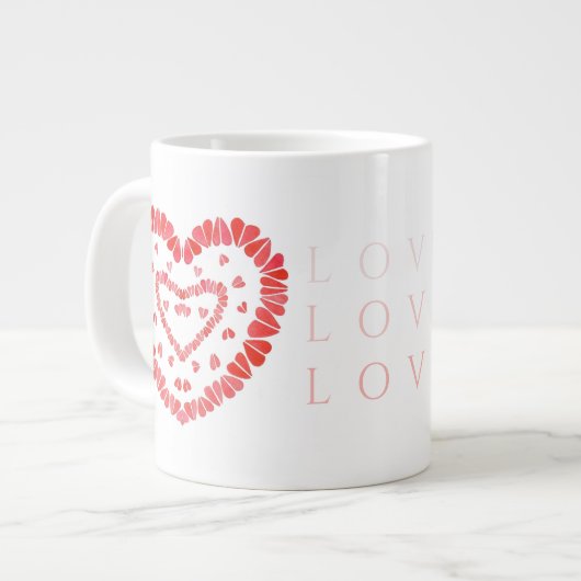 LOVE Grote Witte Mok (Voorkant links)