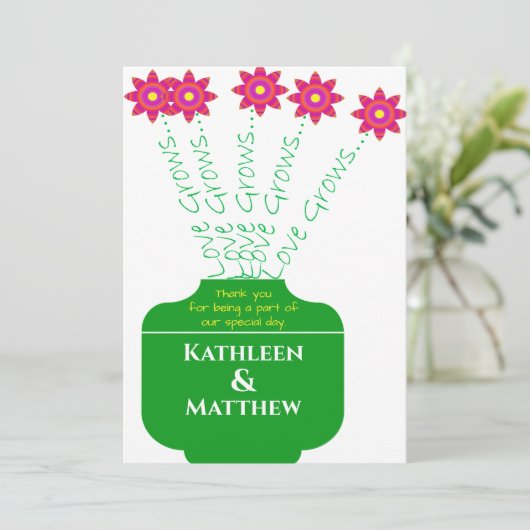 "Love Grows" Bright Floral Wedding Programs Programma (Staand voorkant)