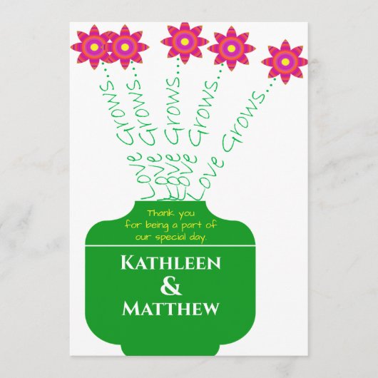 "Love Grows" Bright Floral Wedding Programs Programma (Voorkant)