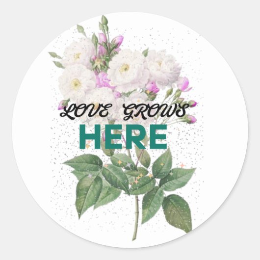Love Grows here Florl sticker (Voorkant)