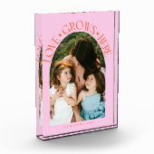 Love Grows Here Modern Arch Orange Pink Fotoblokken (Links)