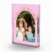 Love Grows Here Modern Arch Orange Pink Fotoblokken (Rechts)
