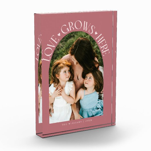 Love Grows Here Modern Arch Pink Fotoblokken (Links)