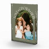 Love Grows Here Modern Arch Sage Green Fotoblokken (Rechts)