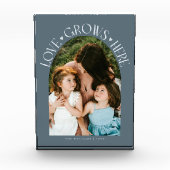 Love Grows Here Modern Arch Slate Blue Fotoblokken (Voorkant)