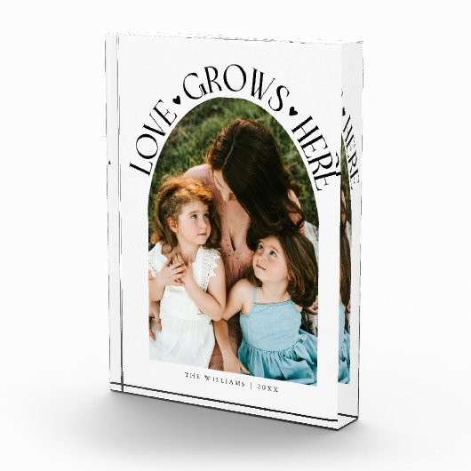 Love Grows Here Modern Arch White Fotoblokken (Rechts)