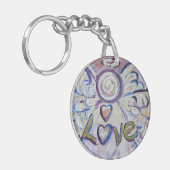Love Guardian Angel Word Custom Sleutelhanger (Voorkant Links)