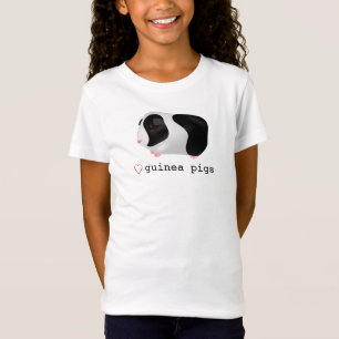 "Love Guinee Pigs" Cute Black & White Guinea Pig T-shirt