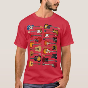 Love Guitar Different Guitars Music Lover Funny Gi T-shirt