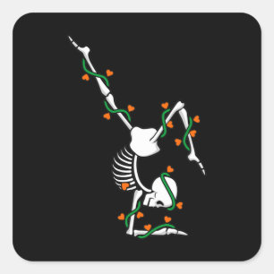 Love Gymnastics Skeleton Gymnast Gymnastic Lover G Vierkante Sticker