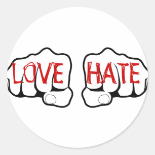 LOVE HAAT FIJTEN RONDE STICKER
