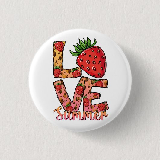 Love Hallo Summer aardbery Button (Voorkant)