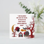 Love Halloween Quote Spooky Witch Wagon Kaart (Staand voorkant)