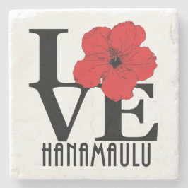 LOVE Hanamaulu Hawaii Stenen Onderzetter