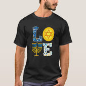 Love Hanukkah Chanukah Menorah Pajama Matching Fa T-shirt (Voorkant)