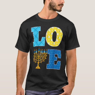 LOVE Hanukkah Decorations Dreidel Menorah Chanukah T-shirt