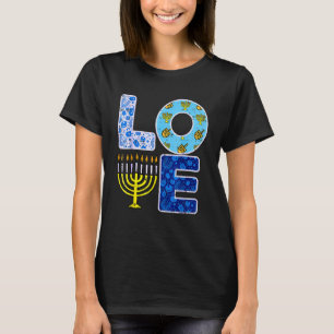 Love Hanukkiah Menorah Jew Hanukkah Chanukah Manne T-shirt