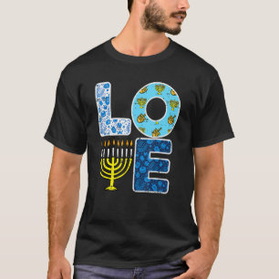 Love Hanukkiah Menorah Jew Hanukkah Chanukah Manne T-shirt