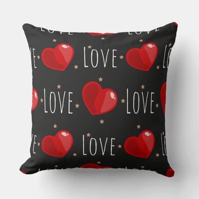 LOVE hart/rode ontwerper Pillow Kussen (Voorkant)
