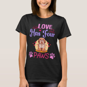 Love has four Paws Valentijnsdag Bulldog Couple T-shirt