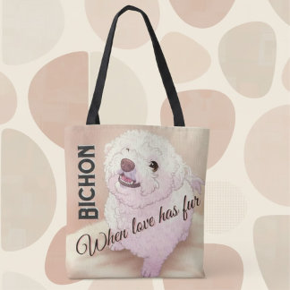 Love has Fur Bichon Tote Draagtas