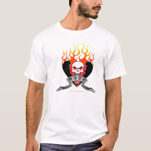 Love Hate Love Skull en Broken Heart Tattoo T-shirt